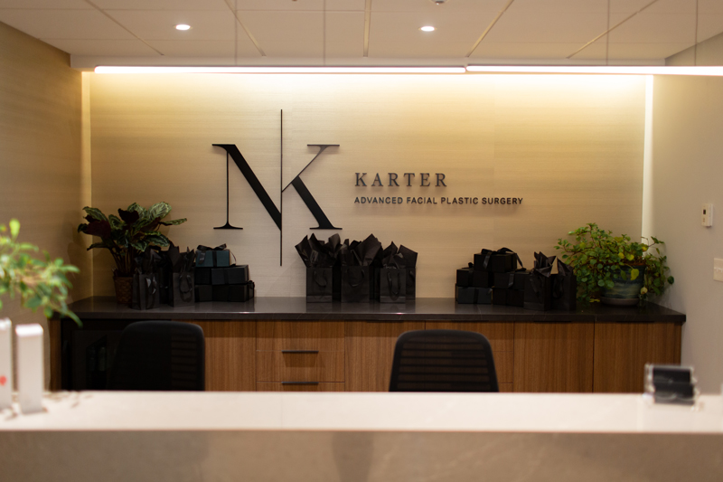 Interior view of the front desk at Karter Advanced Plastic Surgery