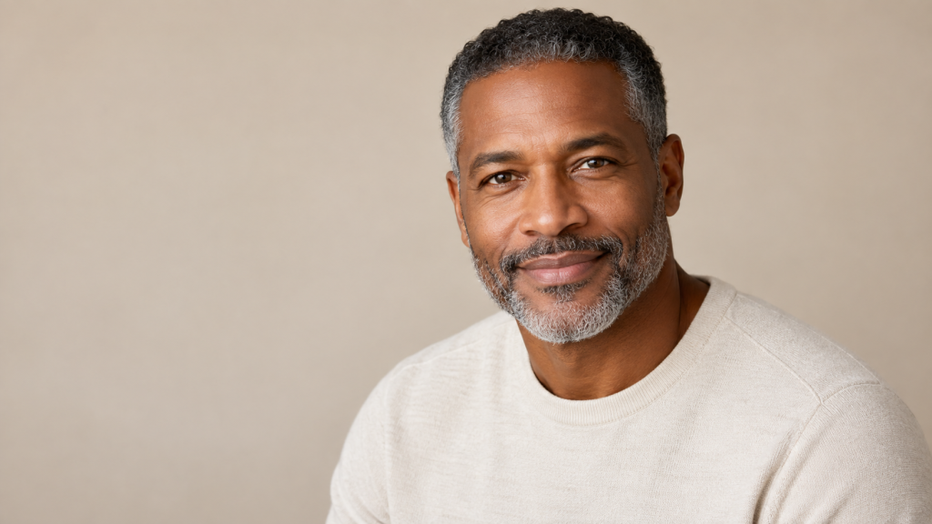 Man with a lower blepharoplasty and fat grafting.